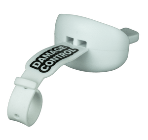 White Lip Guard with Permanent Strap - Damage Control Mouthguards